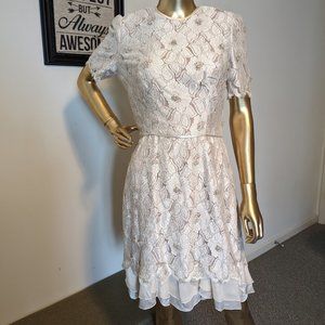 Carol Peretz White Lace Vintage Dress
